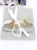 New Dior Full Diamond Star Letter Earrings