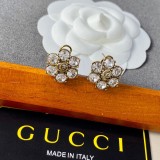 Gucci Crystal Double G Ear Clip Earrings