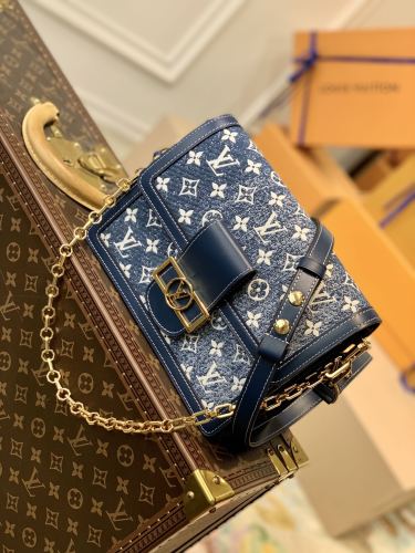 Louis Vuitton Monogram Dauphine Denim Handbag Size 25 x 17 x 10.5cm