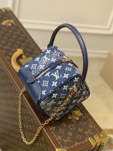 Louis Vuitton Monogram Square Denim Handbag Size 16.0x16.0x16.0 cm