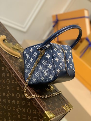 Louis Vuitton Monogram Square Denim Handbag Size 16.0x16.0x16.0 cm