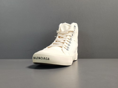 Balenciaga Unisex Paris Ripped And Washed High-Top Sneakers Shoes