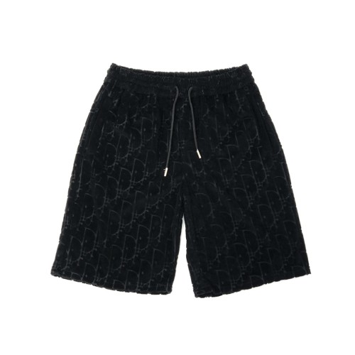 Dior Unisex Logo Print Towel Fleece Casual Shorts Casual Cargo Shorts