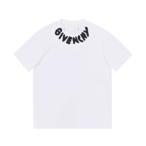 Givenchy Unisex PARI LOGO Lilac Perforated Print Cotton T-Shirt