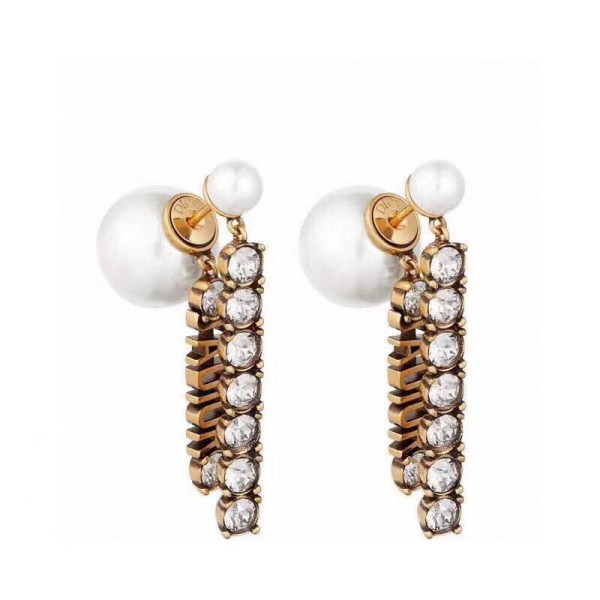 Dior CD Size Pearl Stud Earrings