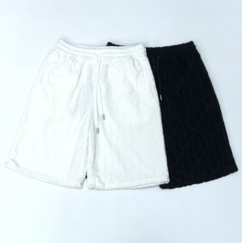 Dior Unisex Logo Print Towel Fleece Casual Shorts Casual Cargo Shorts