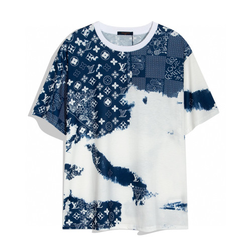Louis Vuitton Classic Gradient Crew Neck T-Shirt Full Print Short Sleeves
