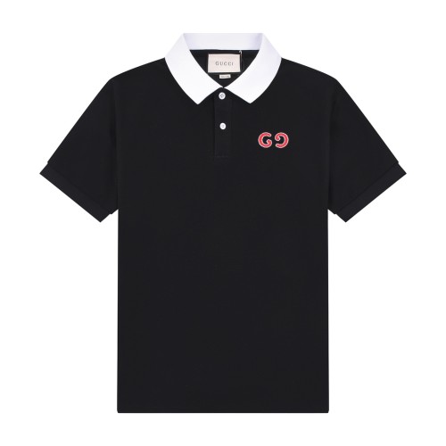 Gucci Classic Embroidered Collar Colorblock T-Shirt GG Logo Polo Shirt Short Sleeve