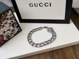 GUCCI Classic Double G Logo Carved Simple Style Bracelet