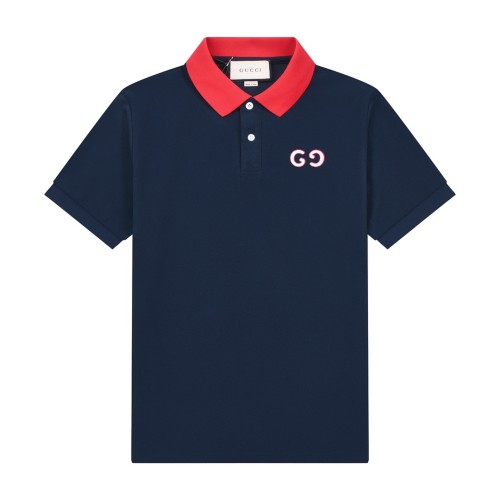 Gucci Classic Embroidered Collar Colorblock T-Shirt GG Logo Polo Shirt Short Sleeve