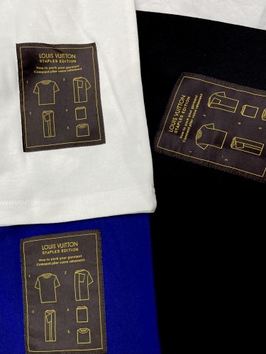 Louis Vuitton Unisex Classic Side Woven Label Cotton Short Sleeves