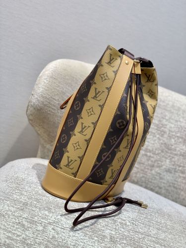 Louis Vuitton Classic Monogram Stripes Brown Randonée Crossbody Bag Sizes20.0 x 26.5 x 12.0cm