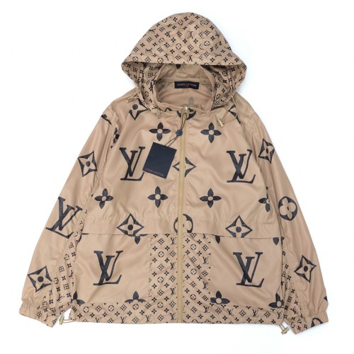 Louis Vuitton Unisex Full Zip Hooded Skin Clothing Sun Protection Ink Dyeing Printing Jackets