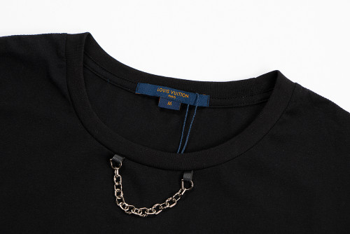 New Louis Vuitton Cotton Crew Neck T-shirt Classic Print Logo Short Sleeve