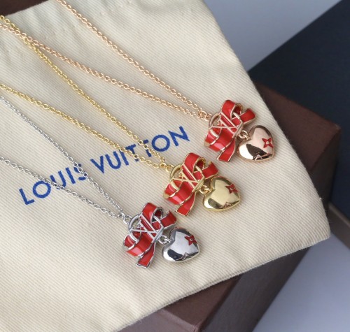 New Louis Vuitton Classic Fashion Charming Red Bow Necklace