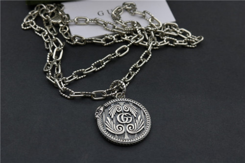 GUCCI Delicate Snake Ring with Double G Wings Round Pendant Necklace