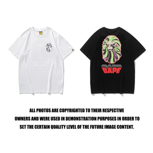 BAPE/A/Bathing Ape Unisex White & Black ape head Tie Dye Short Sleeve Cotton T-Shirt