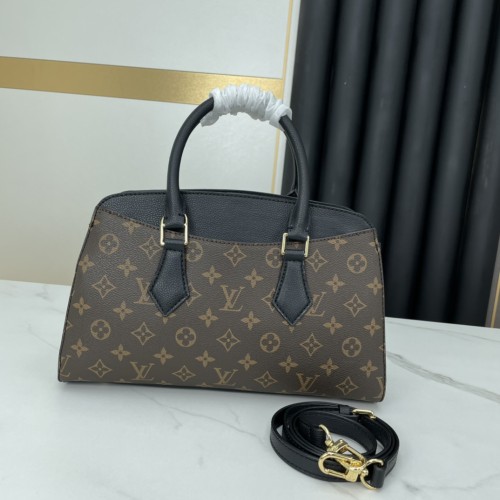 Louis Vuitton Bags Original Cowhide Embossed Diagonal Shoulder Black 32*23*13cm