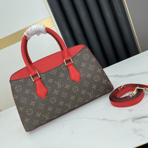 Louis Vuitton Bags Original Cowhide Embossed Diagonal Shoulder Can Be Bagged Red-Black 32*23*13cm