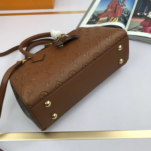 Louis Vuitton Bags Original Cowhide Embossed Diagonal Shoulder Can Be Bagged Brown 32*23*13cm