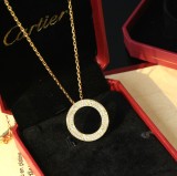 Cartier Classical Round cake pendant full of diamonds Becklace
