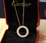 Cartier Classical Round cake pendant full of diamonds Becklace