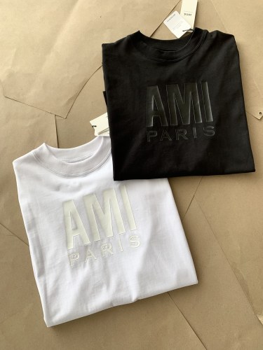 Ami Paris Latest Limited Edition, Classic Letter Printing T-shirt  Round Neck Casual Cotton T-Shirt
