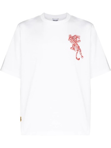 Kenzo Men Women Tiger Tail Short Sleeve T-Shirt 100% Cotton Crewneck Printed Tshirt Fashion Casual T-shirts