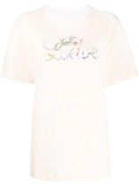 Loewe Women's Short Sleeve T-Shirt Cotton Crewneck T shirts Casual T-shirts Handwritten And Crown Logo