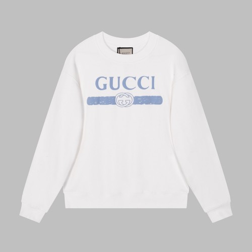 Gucci Unisex Cotton Casual Lettering Neck Pullover Sweatshirt
