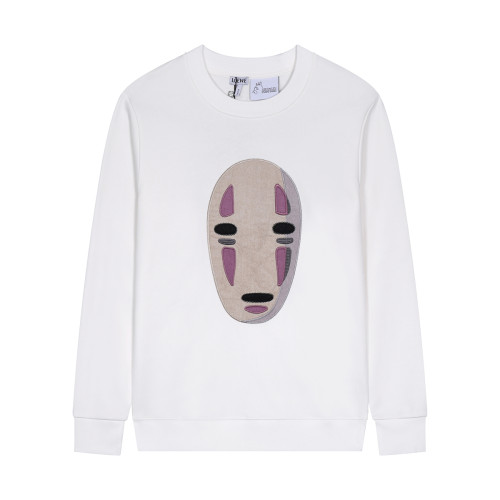 Loewe Unisex Cotton Casual Round Neck Pullover Faceless Man Sweatshirt