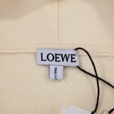 Loewe Classic Cotton Patchwork Leather Pockets Logo Casual Hoodies Pullover Sweatshirt