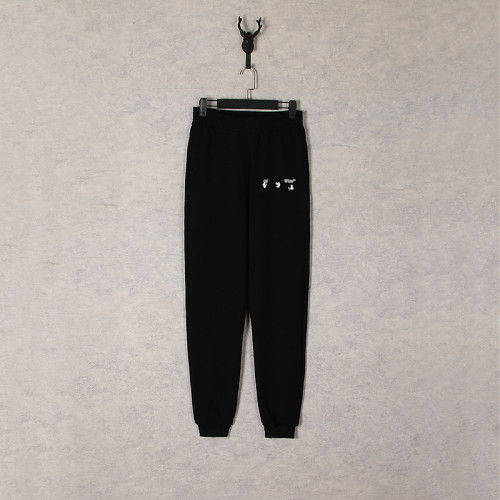 OFF WHITE Unisex Religious Oil  Printing Sweatpants Cotton Running Pants