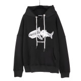 Palm Angels New Sharks Print Long Sleeve Men Women Embroidered Hoodie Sweatshirt