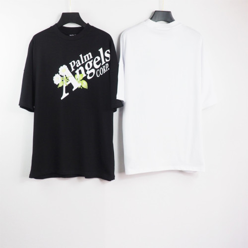 New Palm Angels Unisex Cotton T-shirt Fashion Logo Print Casual Short Sleeve T-shirt