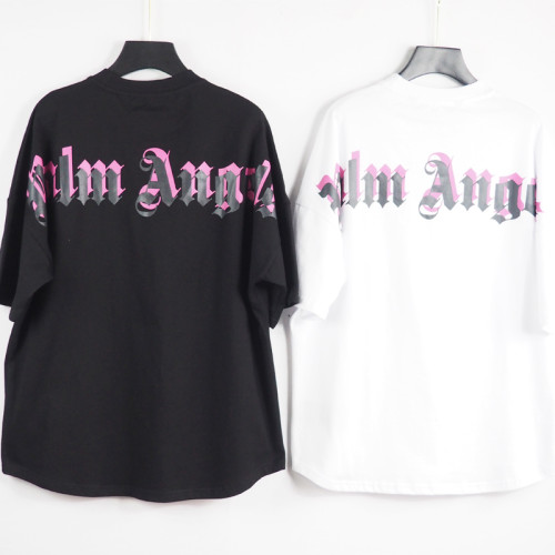 Palm Angels Men's Cotton T-shirt Fashion Letter Print Short Sleeve T-shirt