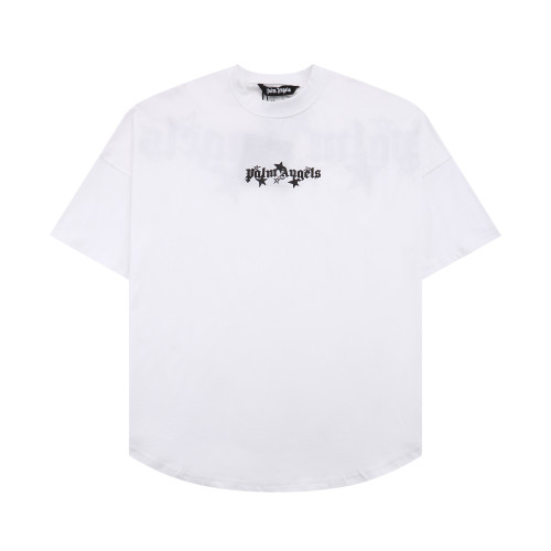 Palm Angels Star Logo Letter Print Short Sleeve Loose Casual Cotton T-Shirt