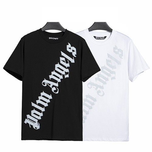 Palm Angels Unisex Cotton T-shirt Print Casual Short Sleeve T-shirt