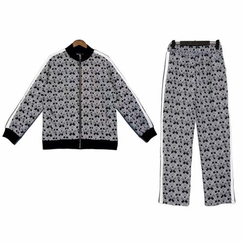 Palm Angels Jacket +Pants New Unisex Classic Rhombic Grid Tracksuit Sports Suit
