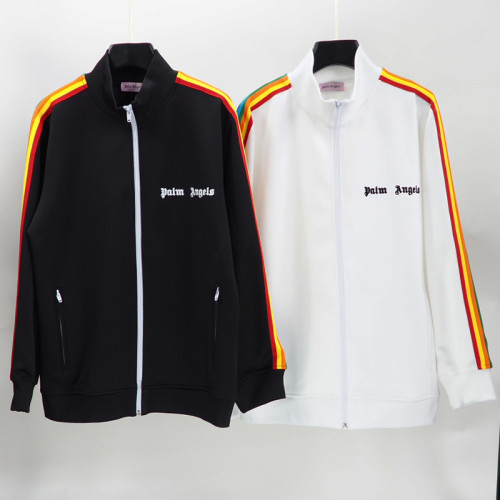 Palm Angels Jacket +Pants New Unisex Classic Rainbow Strip Tracksuit Sports Suit