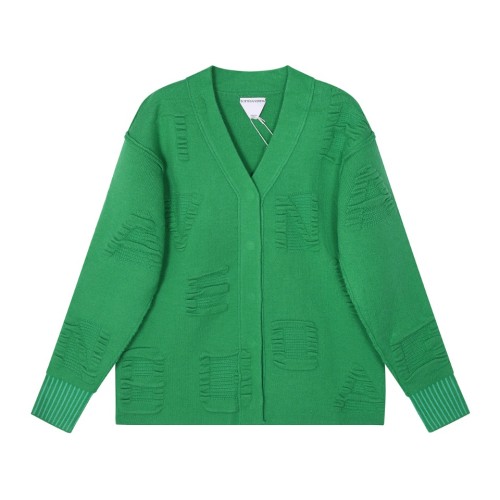 Bottega Veneta New Casual Jacquard Knitted Buttons Love Logo Jacket Sweater Coats