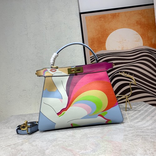Fendi Rainbow Girl Leather Bag Fashion Bag Size: 33*25*13 CM