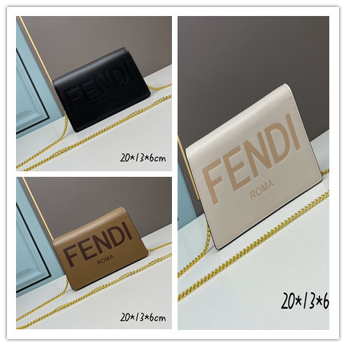 Fendi Cowhide Letters Logo Bag Mini clamshell Bag Size: 20*6*13 cm