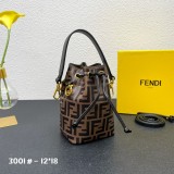 Fendi Mini Bucket Bag Cowhide Leather Handbag Size: 12*18*10 CM