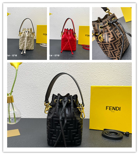 Fendi Mini Bucket Bag Cowhide Leather Handbag Size: 12*18*10 CM