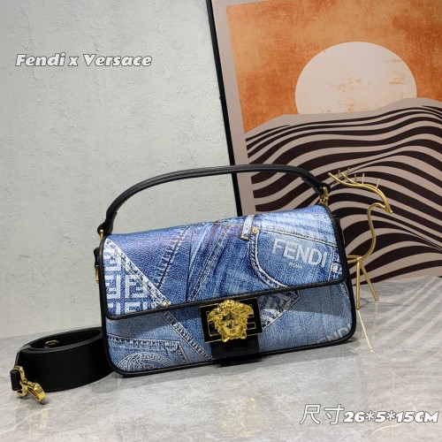 Fendi x Versace Cowboy baguette Bag Fashion Axillary Package Szie: 26*5*15 CM