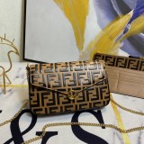 Fendi FF Embossed Print Bag Clamshell Mini Handbag