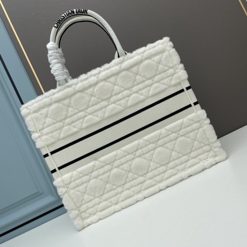 Dior White Embroidery Book Tote Bag Classic Handbag