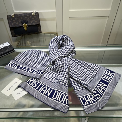 Dior Fashion Double Sided Cashmere Suit Classic Pattern Scarf