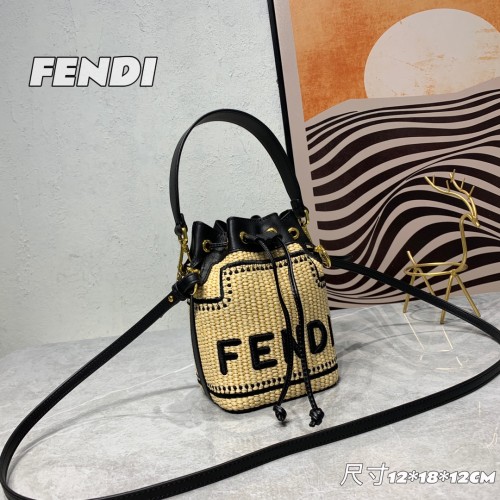 Fendi Sunshine Mini Tortoiseshell Bucket Bag Sizes:12X18X12cm